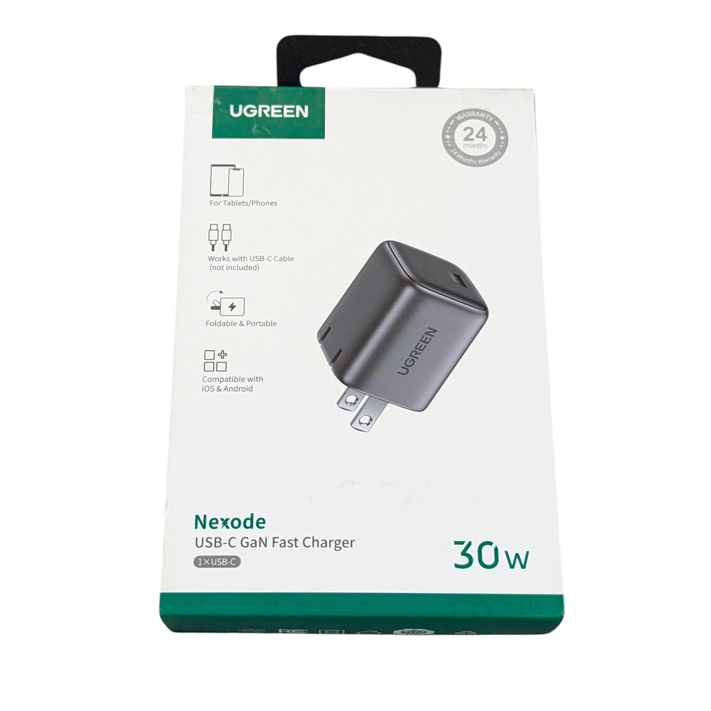 Cc6O UGREEN - Nexode 30W USB-C Charger, Compact‎ Foldable GaN Fast Charger Gray
